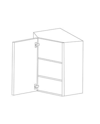 Glossy Gray 24x30 Wall Diagonal Corner Cabinet - Assembled