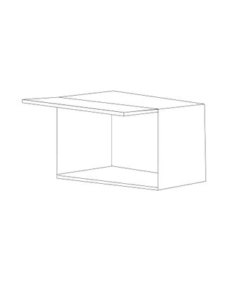Glossy Gray 30x12 Horizontal Wall Single Door Cabinet - Assembled