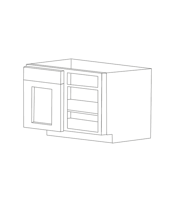 Malibu Grey Shaker 36" Blind Corner Base Cabinet - Assembled