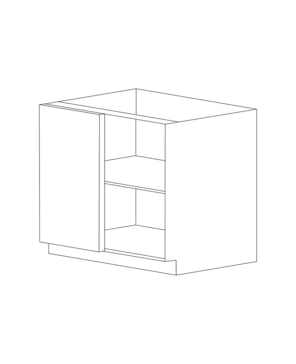 Piano Paint White Gloss 36" Blind Corner Base Cabinet - Assembled
