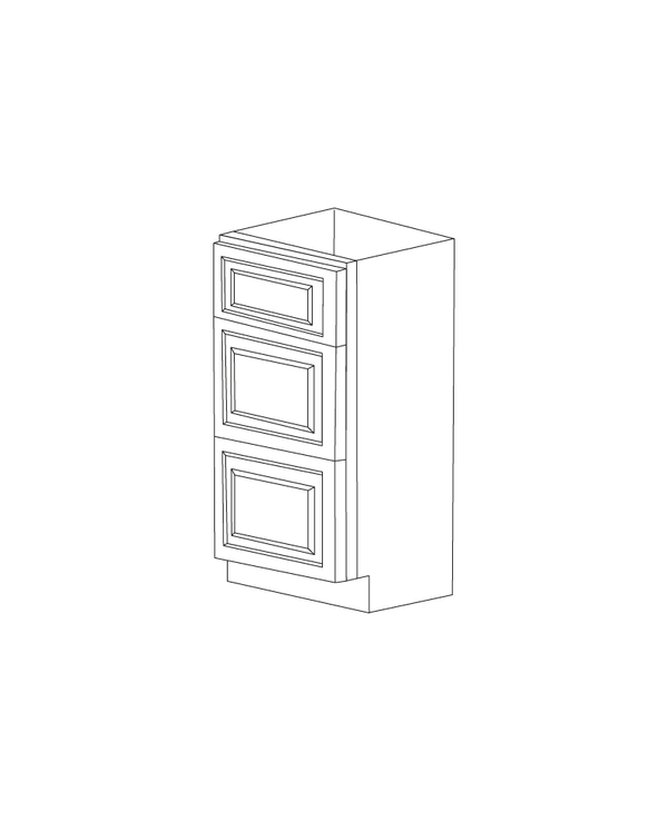 Romona Modern Gray 12" Three Drawer Base Cabinet - RTA