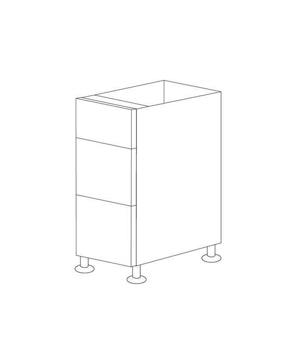 Glossy Gray 18" Drawer Base Cabinet 3 Drawers - RTA