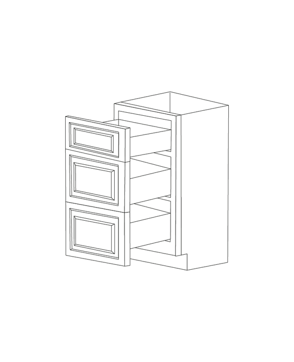 Romona Modern Gray 24" Three Drawer Base Cabinet - Assembled