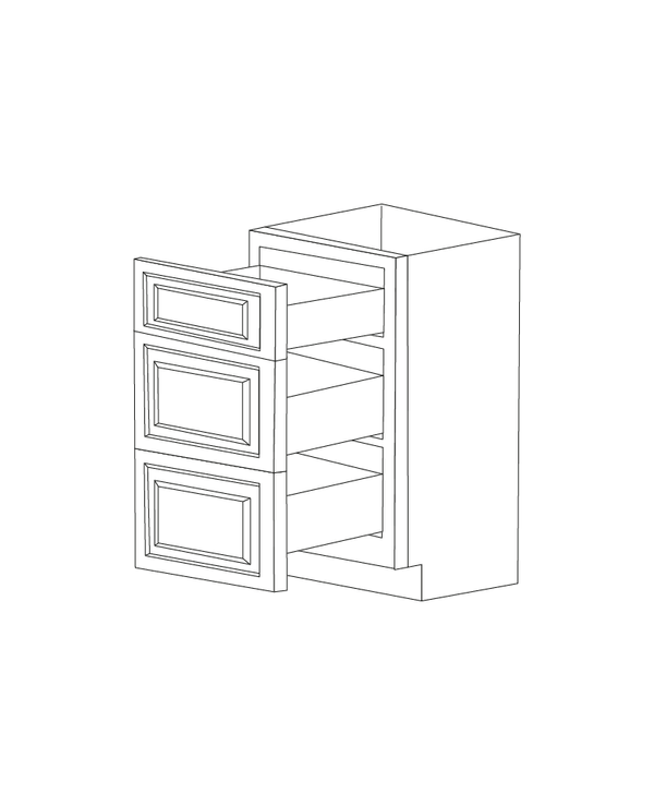 Romona Modern Gray 30" Three Drawer Base Cabinet - Assembled