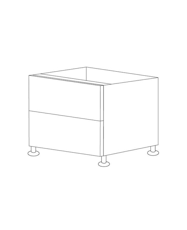 Glossy White 36" Drawer Base Cabinet 2 Drawers - RTA