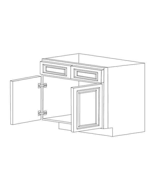 Romona Modern Gray 39" Sink Base Cabinet - Assembled