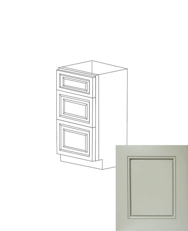 Romona Modern Gray 12" Three Drawer Vanity Cabinet - Assembled