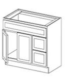 Irvine White Shaker 36" Vanity Cabinet with Drawers on Right - Assembled