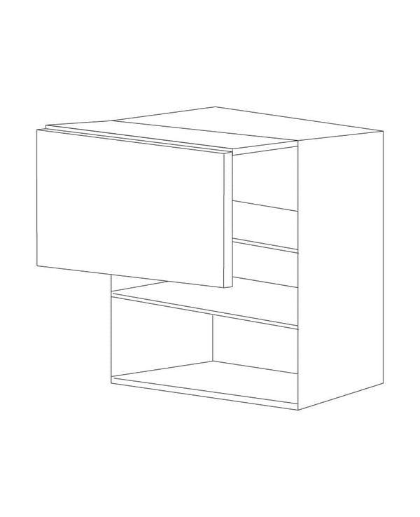 Glossy White 24x30 Horizontal Wall Bi-Fold Cabinet - Assembled