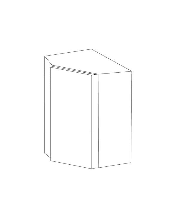 Glossy White 24x30 Wall Diagonal Corner Cabinet - RTA