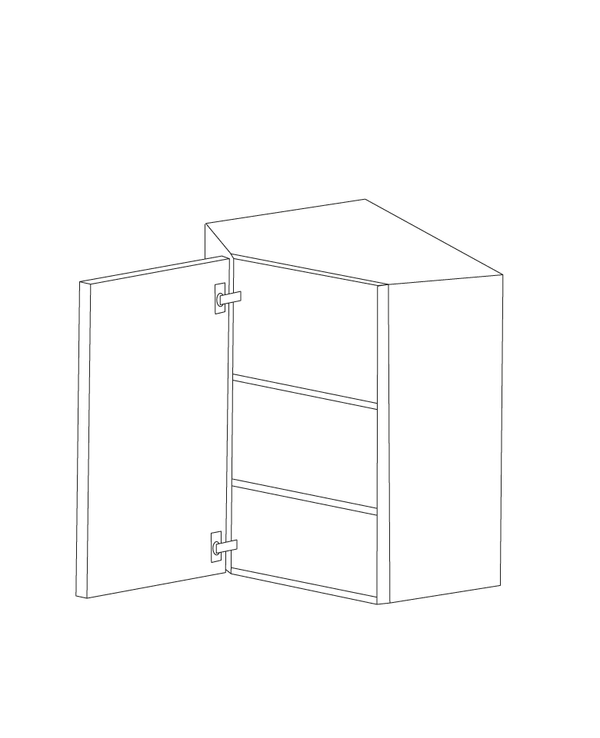 Romona Modern Gray 24x30 Diagonal Corner Wall Cabinet - Assembled
