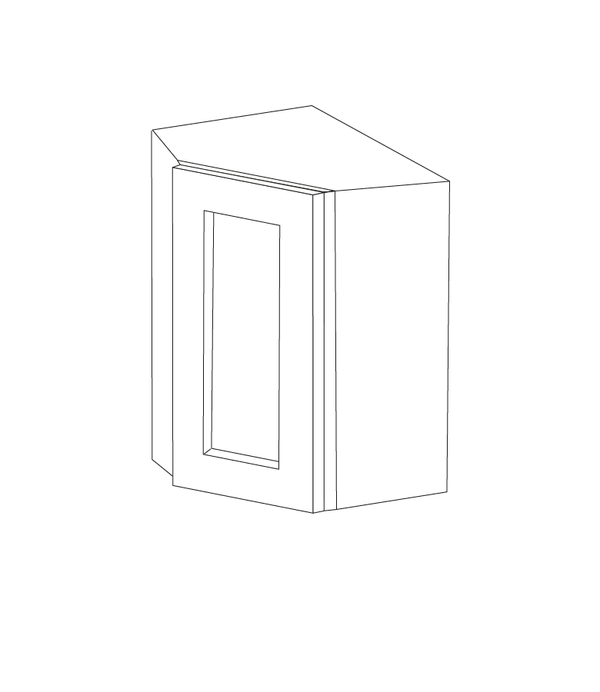 Malibu White Shaker 24x36 Diagonal Corner Wall Cabinet - Assembled