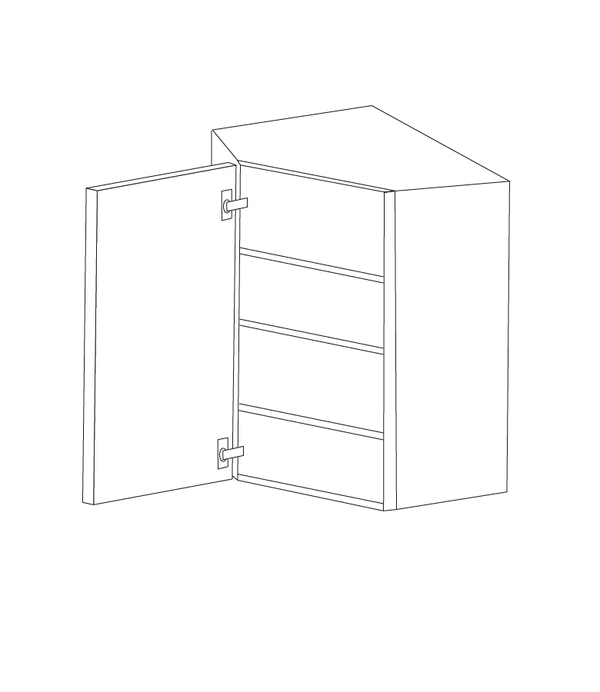 Malibu White Shaker 24x36 Diagonal Corner Wall Cabinet - Assembled