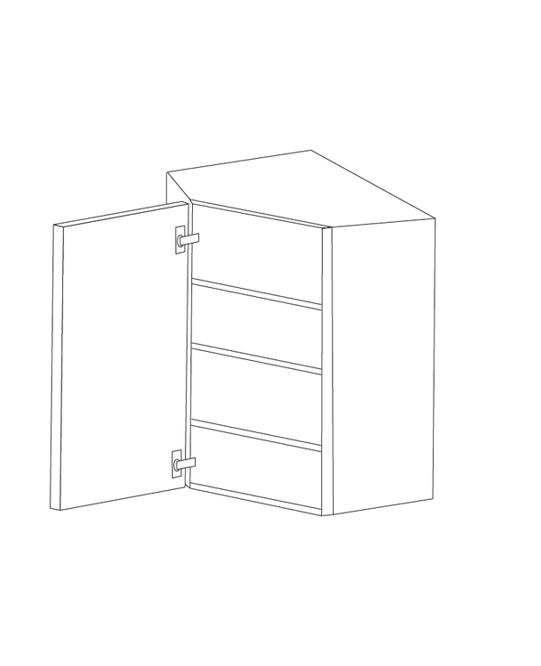 Romona Modern Gray 24x36 Diagonal Corner Wall Cabinet - Assembled