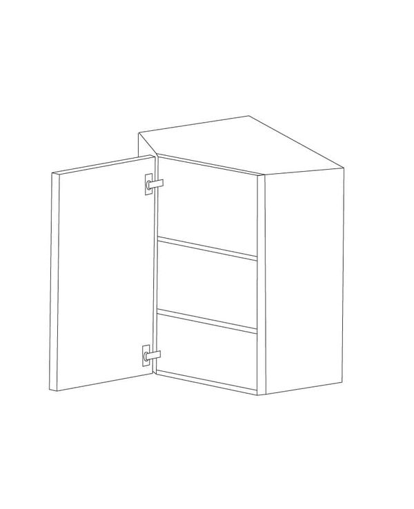 Glossy White 24x36 Wall Diagonal Corner Cabinet - Assembled