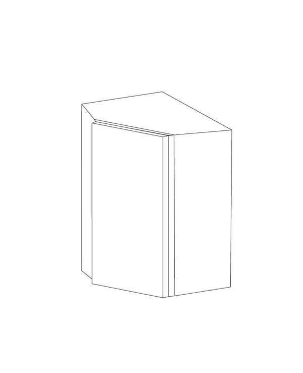 Glossy White 24x42 Wall Diagonal Corner Cabinet - Assembled