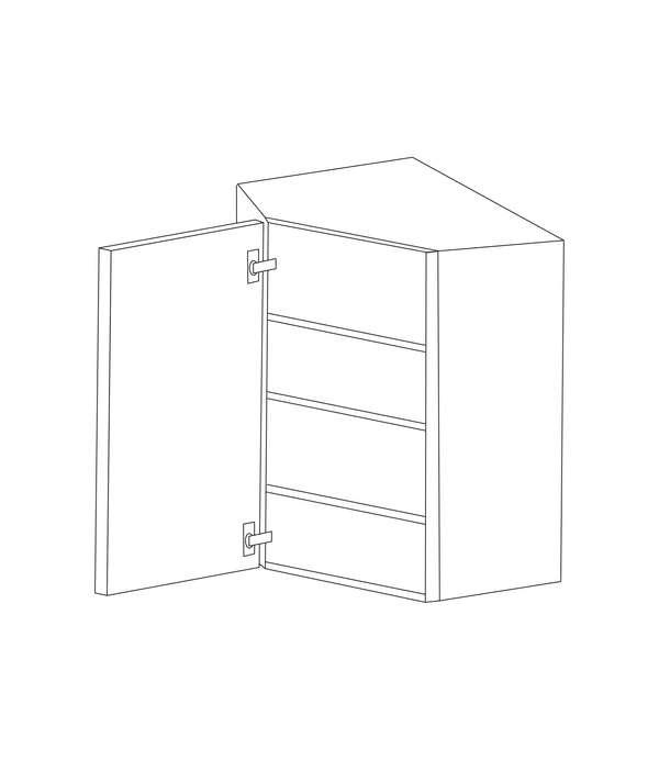 Malibu Grey Shaker 24x42 Diagonal Corner Wall Cabinet - Assembled