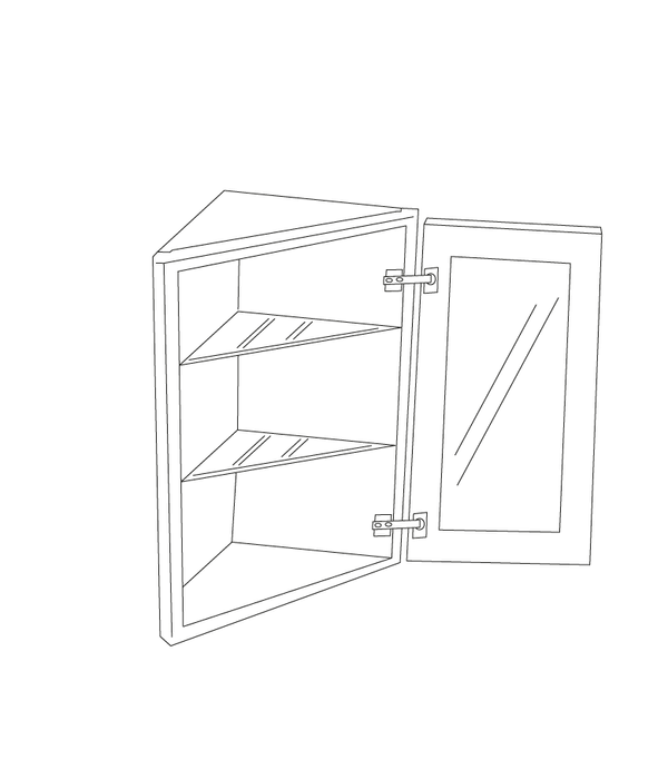 Malibu Grey Shaker 12x30 Wall End Angle Cabinet - Assembled