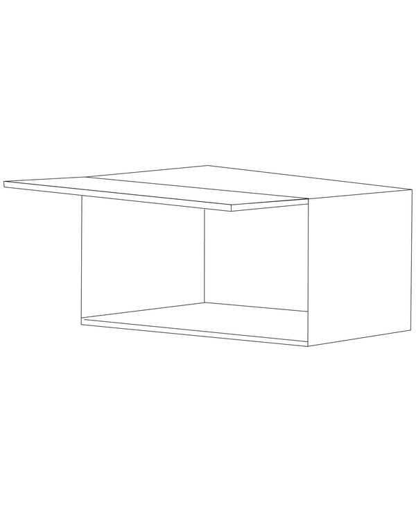 Piano Paint White Gloss 36x15 Horizontal Lift Up Wall Cabinet - RTA