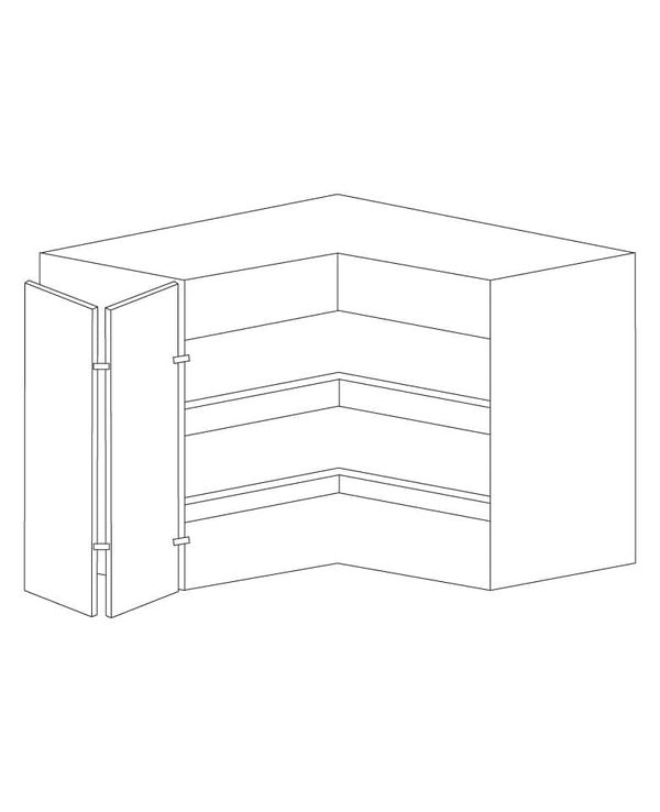 Piano Paint White Gloss 24x36 Straight Corner Wall Cabinet - Assembled