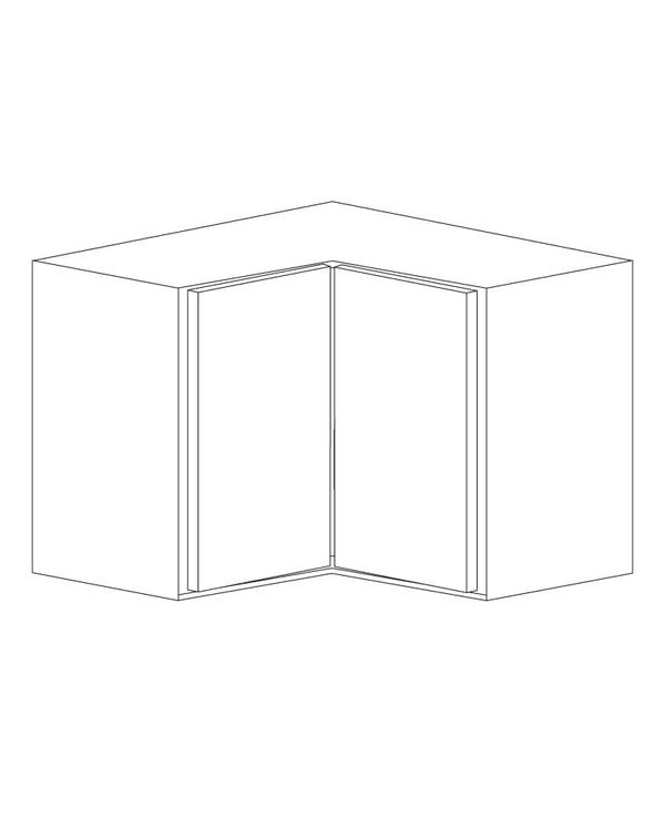 Piano Paint White Gloss 24x42 Straight Corner Wall Cabinet - Assembled