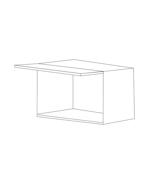 Glossy Gray 36x18 Horizontal Wall Single Door Cabinet - Assembled