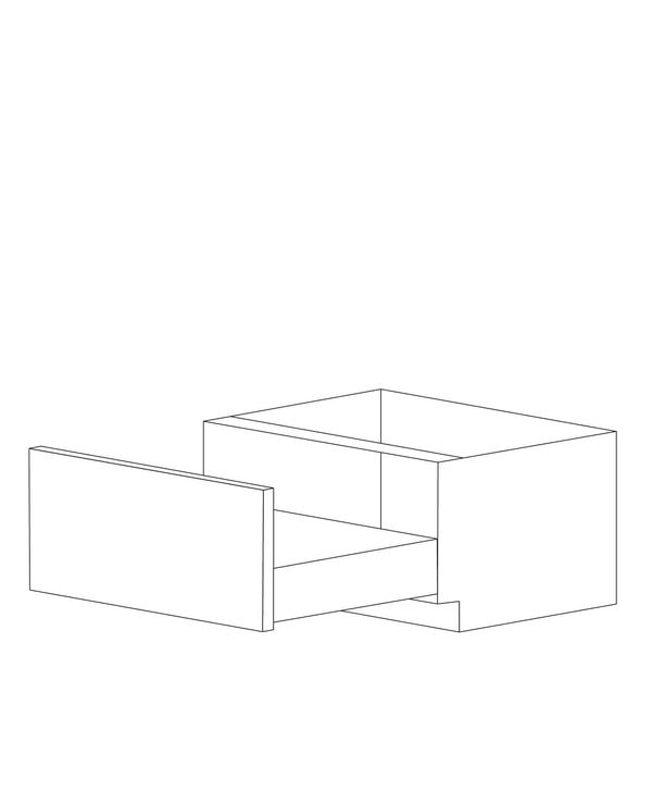 Bella 30" Oven Base Cabinet - 12" Drawer - White Melamine Box - Assembled
