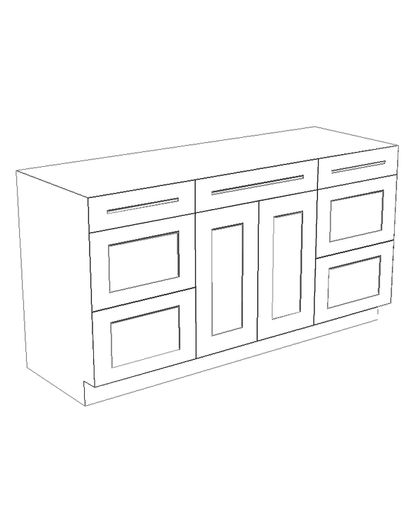 Irvine White Shaker 60" Vanity Cabinet with Drawers - Assembled
