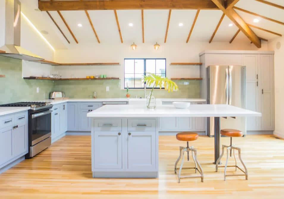 Light Grey Inset Shaker Cabinets
