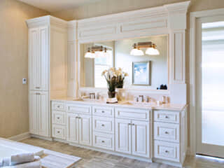 Design Ideas - Double Vanity with Linen Tower